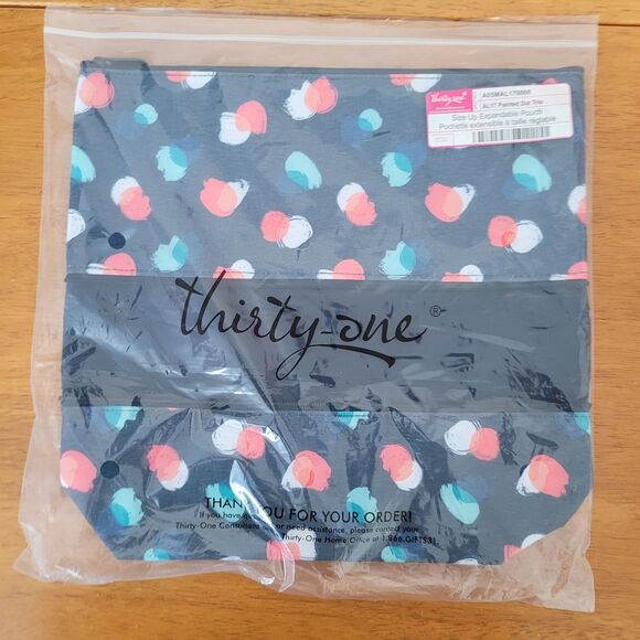 thirty-one Handbags - Thirty One Size Up Expandable Pouch Painted Dot Trio